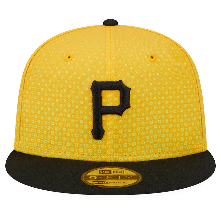 Pittsburgh Pirates New Era MLB 9FIFTY 950 Snapback Cap Hat Yellow Crown Black Visor Black Logo (2023 City Connect)