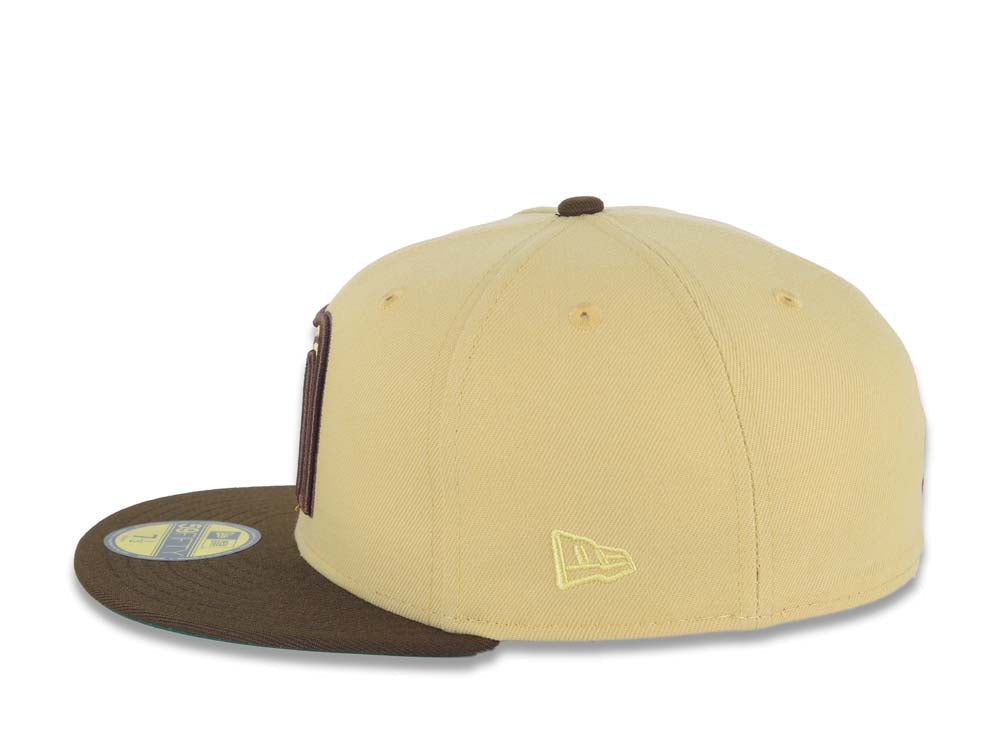 Mexico New Era WBC World Baseball Classic 59FIFTY 5950 Fitted Cap Hat Vegas Gold Crown Brown Visor Metallic Gold/Brown Logo Mexico Flag Side Patch