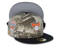 Arizona Diamondbacks New Era MLB 59FIFTY 5950 Fitted Cap Hat Real Tree Edge Camo Crown Black Visor Orange/Glow White Snake Logo 1998 Inaugural Season