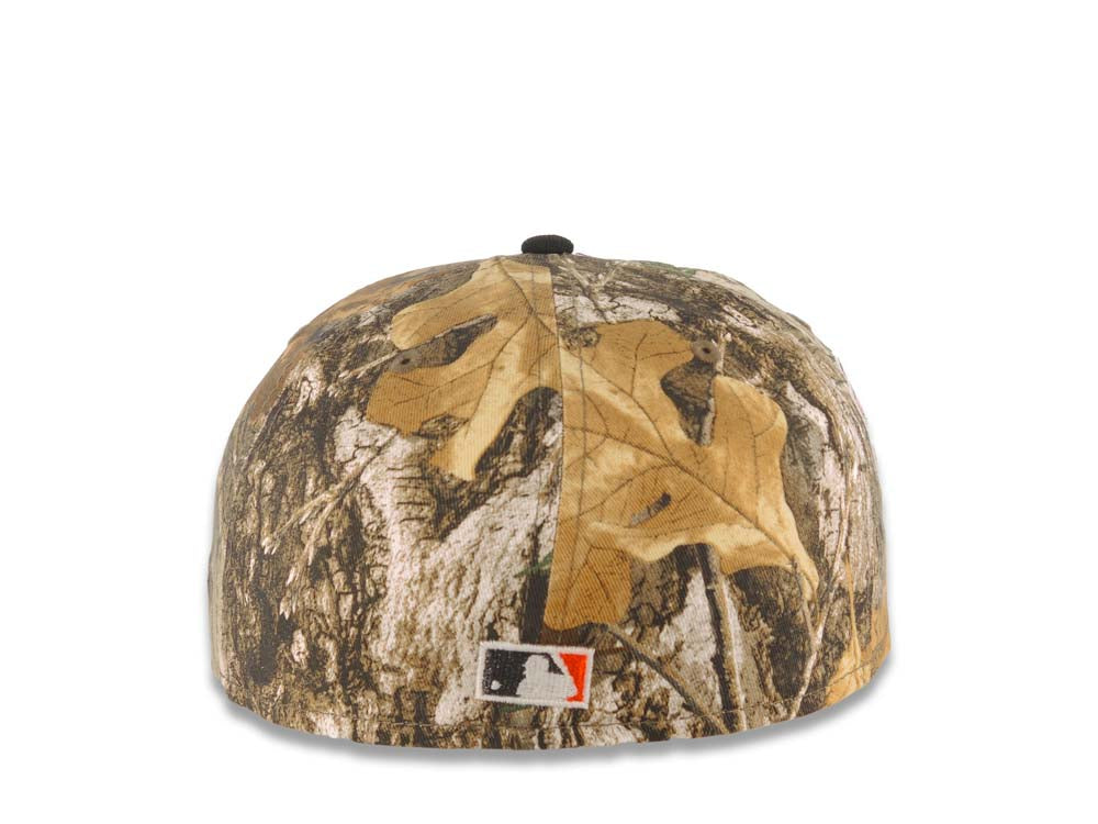 Arizona Diamondbacks New Era MLB 59FIFTY 5950 Fitted Cap Hat Real Tree Edge Camo Crown Black Visor Orange/Glow White Snake Logo 1998 Inaugural Season