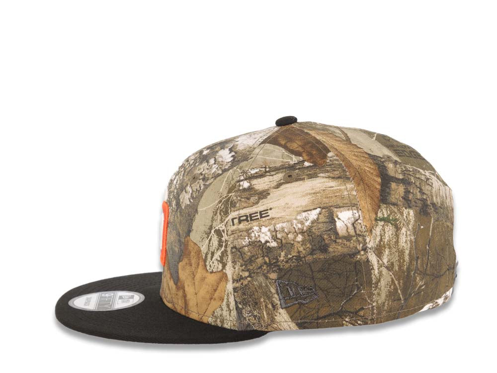 San Diego Padres New Era MLB 9FIFTY 950 Snapback Cap Hat Real Tree Edge Camo Crown Black Visor White/Orange Logo 1998 World Series Side Patch Gray UV