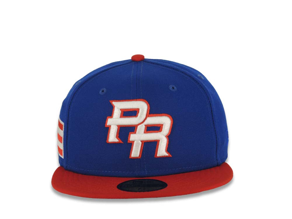 Puerto Rico New Era World Baseball Classic WBC 59FIFTY 5950 Fitted Cap Hat Royal Blue Crown Red Visor Cream/Red Logo Gray UV