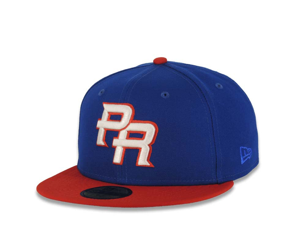 Puerto Rico New Era World Baseball Classic WBC 59FIFTY 5950 Fitted Cap Hat Royal Blue Crown Red Visor Cream/Red Logo Gray UV