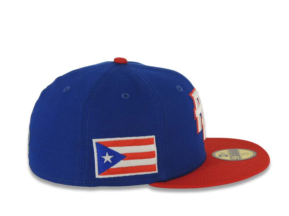 Puerto Rico New Era World Baseball Classic WBC 59FIFTY 5950 Fitted Cap Hat Royal Blue Crown Red Visor Cream/Red Logo Gray UV
