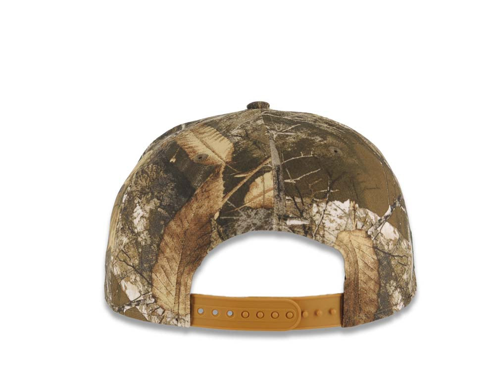 Mexico New Era WBC World Baseball Classic 9FIFTY 950 Snapback Cap Hat Real Tree Edge Camo Crown Tan Visor Yellow/Dark Brown/Cream Logo Gray UV