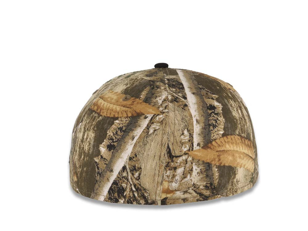 Los Angeles Dodgers New Era MLB 59FIFTY 5950 Fitted Cap Hat Real Tree Edge Camo Crown Black Visor Glow White Logo Batterman Batty Side Patch Gray UV