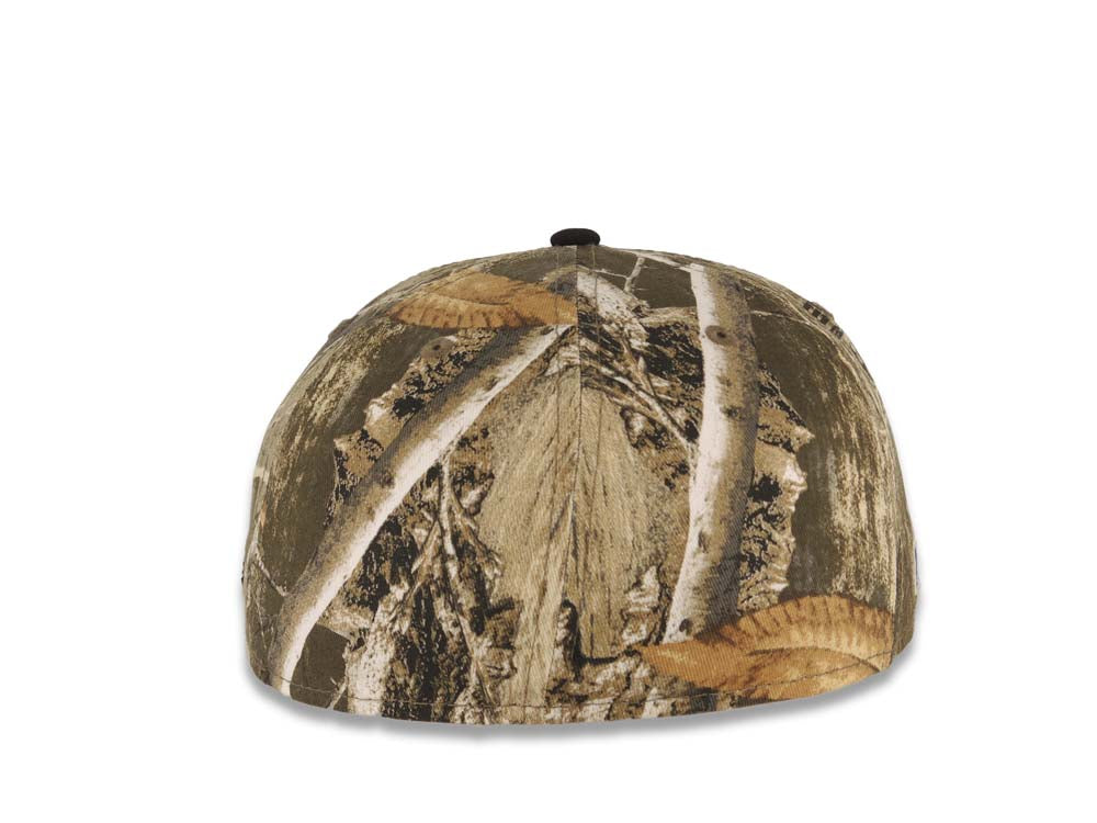 New York Yankees New Era MLB 59FIFTY 5950 Fitted Cap Hat Real Tree Edge Camo Crown Black Visor Glow White Logo Batterman Batty Side Patch Gray UV
