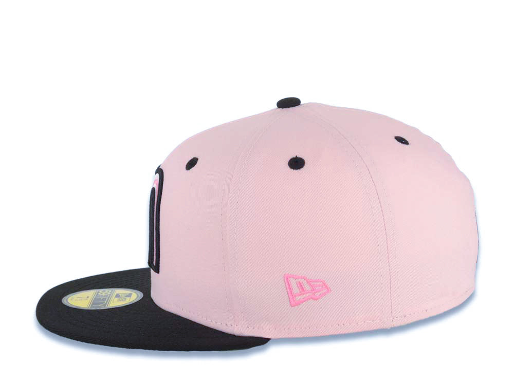 Mexico New Era WBC World Baseball Classic 59FIFTY 5950 Fitted Cap Hat Pink Crown Black Visor White/Dark Pink/Black Logo Mexico Flag Side Patch Green UV