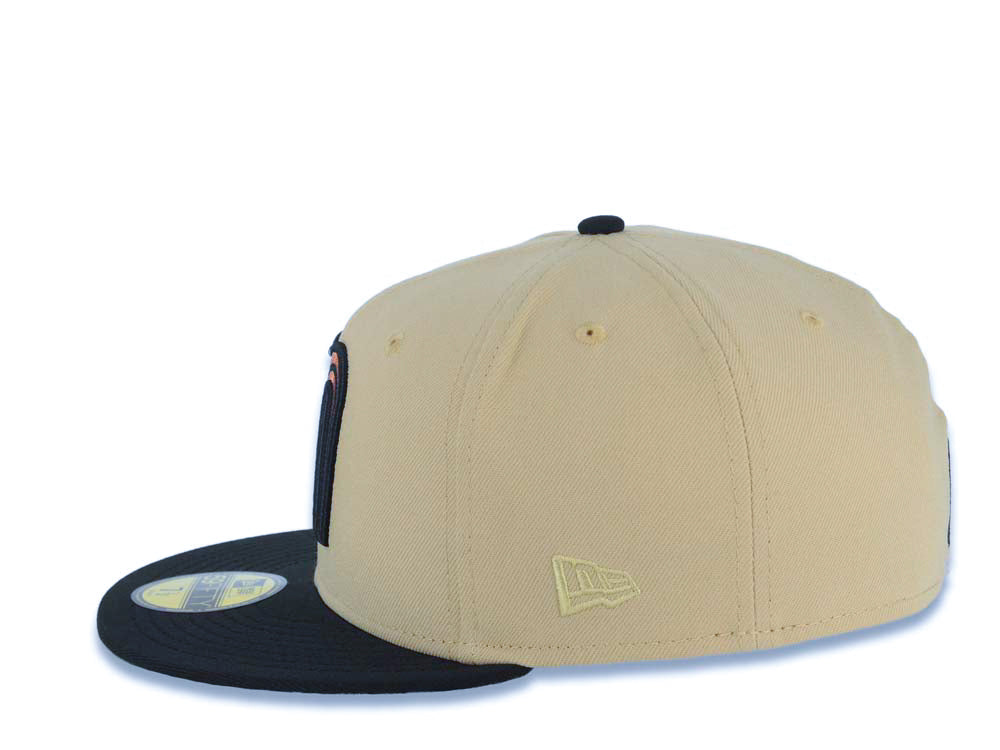 Mexico New Era WBC World Baseball Classic 59FIFTY 5950 Fitted Cap Hat Vegas Gold Crown Black Visor Metallic Brown/Black Logo Mexico Flag Side Patch Green UV