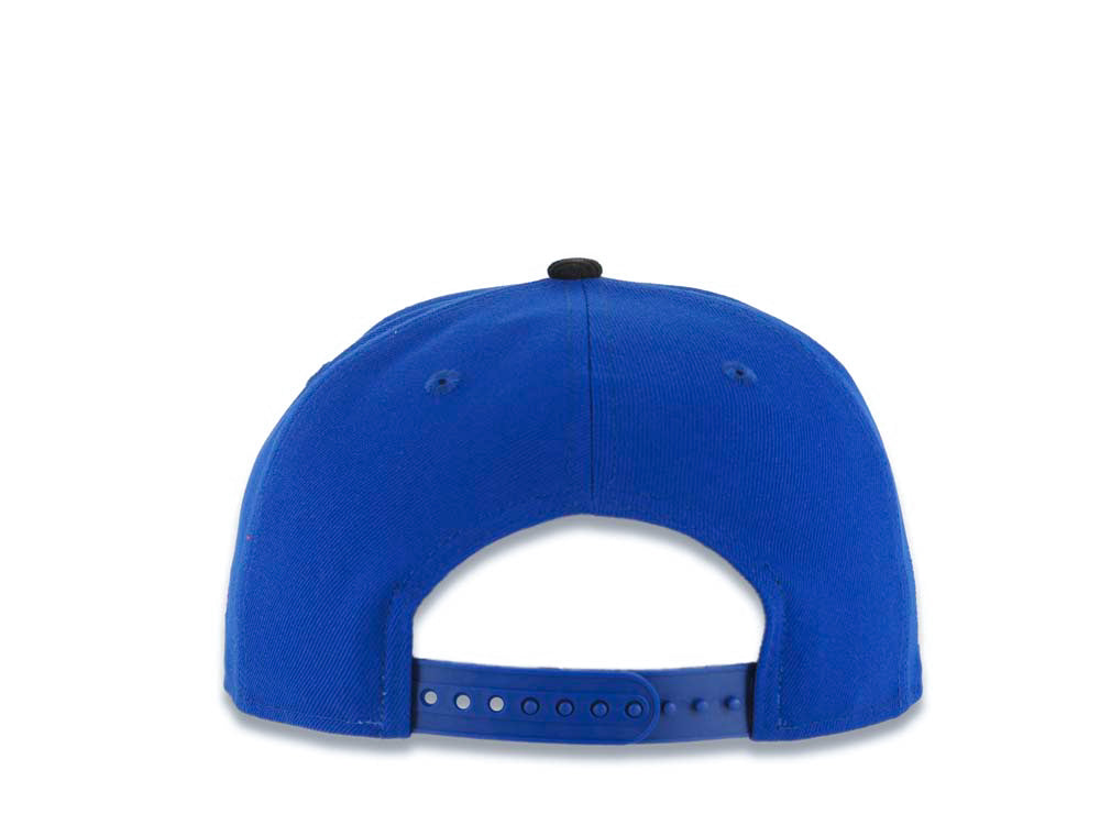 Mexico New Era 9FIFTY 950 Snapback Cap Hat Royal Blue Crown Black Visor Team Color Logo Mexico Flag Side Patch Gray UV