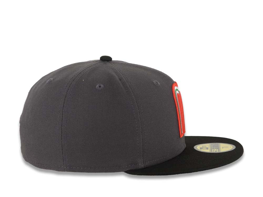 Mexico New Era WBC 59FIFTY 5950 Fitted Cap Hat Dark Gray Crown Black Visor Team Color Logo