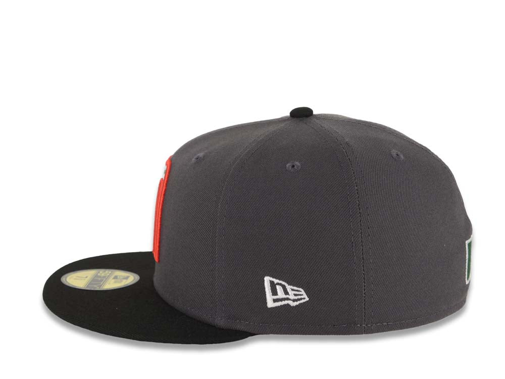 Mexico New Era WBC 59FIFTY 5950 Fitted Cap Hat Dark Gray Crown Black Visor Team Color Logo