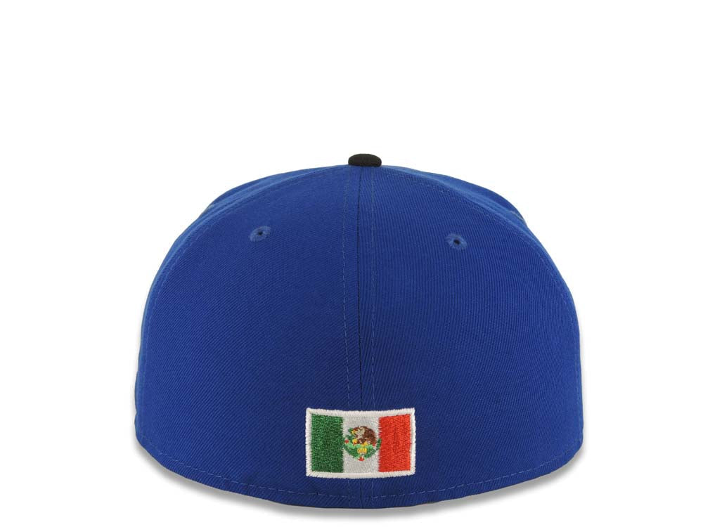 Mexico New Era WBC 59FIFTY 5950 Fitted Cap Hat Royal Blue Crown Black Visor Team Color Logo Gray UV