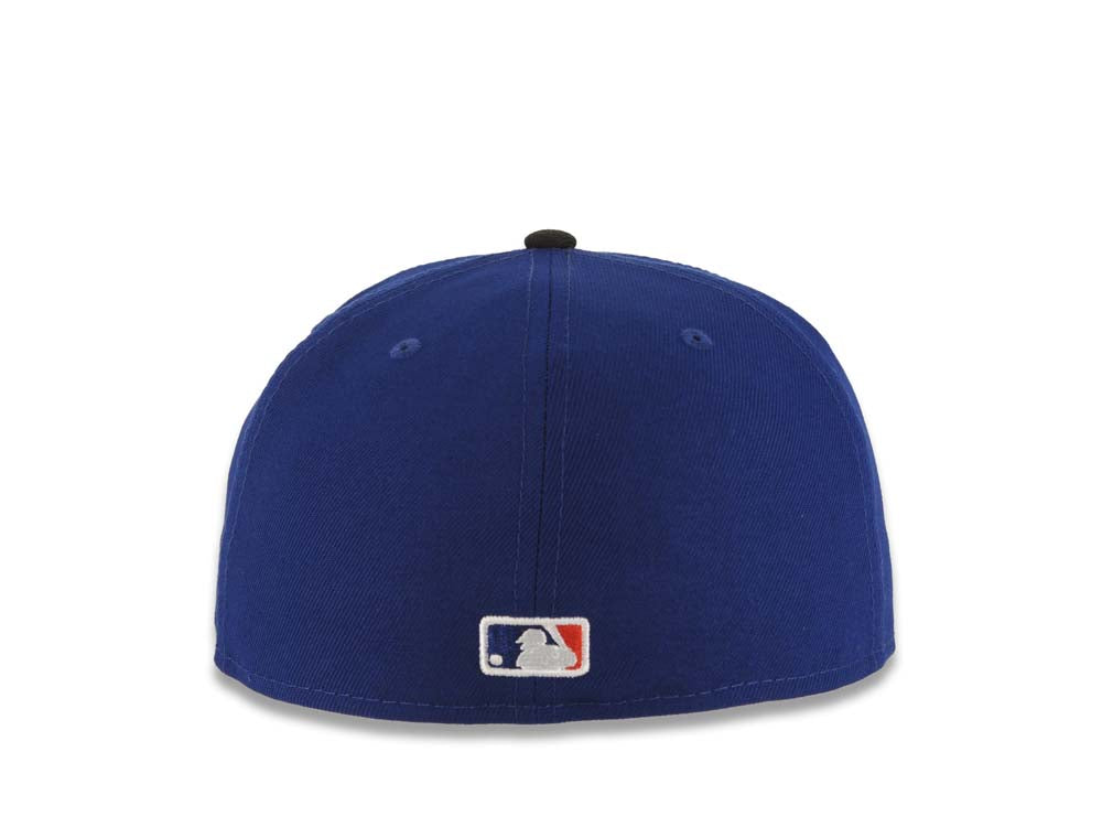 Los Angeles Dodgers New Era MLB 59FIFTY 5950 Fitted Cap Hat Royal Blue Crown Black Visor White Upside Down Logo Gray UV