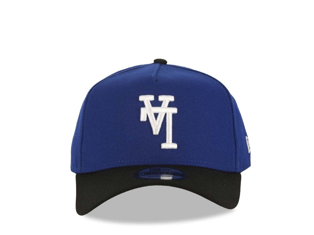 Los Angeles Dodgers New Era MLB 9FORTY 940 Adjustable A-Frame Cap Hat Royal Blue Crown Black Visor White Upside Down Logo Gray UV