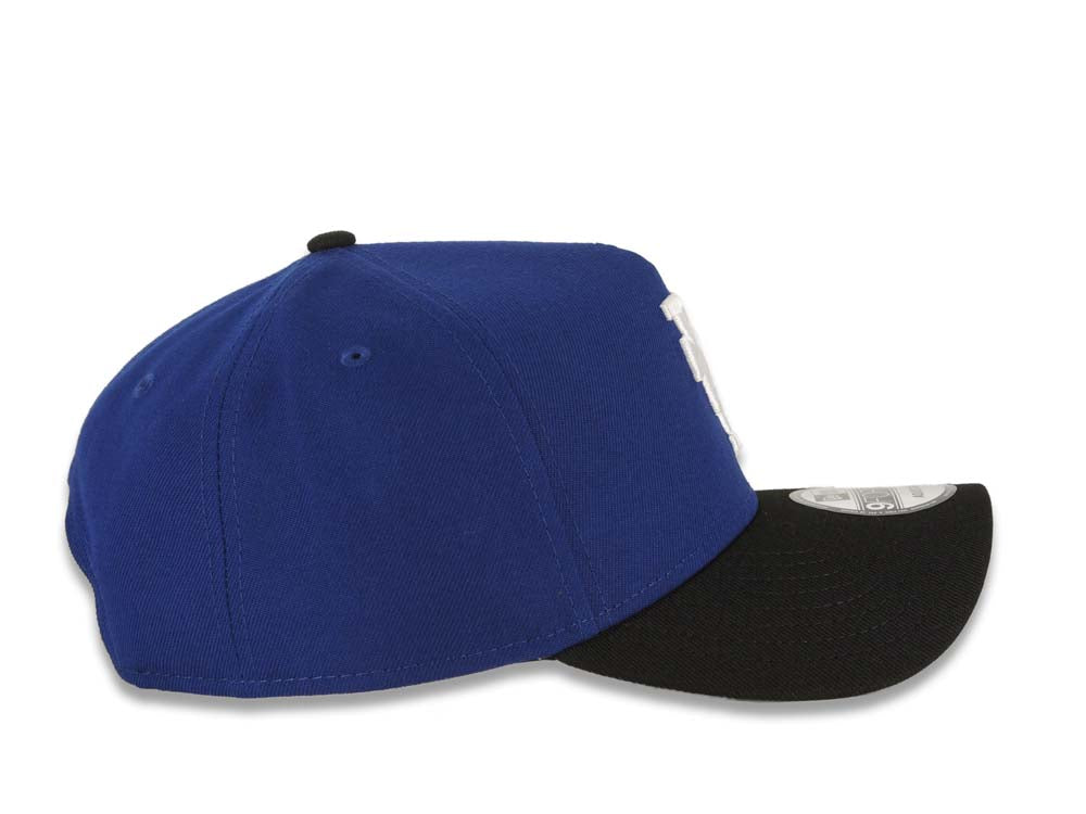 Los Angeles Dodgers New Era MLB 9FORTY 940 Adjustable A-Frame Cap Hat Royal Blue Crown Black Visor White Upside Down Logo Gray UV