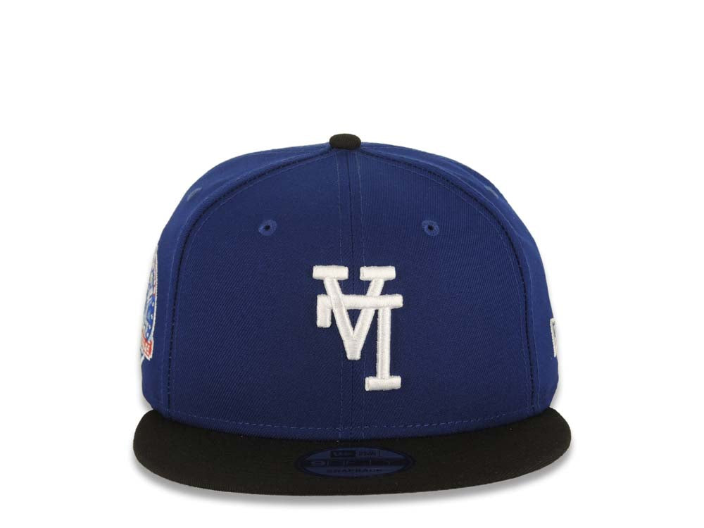 Los Angeles Dodgers New Era MLB 9FIFTY 950 Snapback Cap Hat Royal Blue Crown Black Visor White Upside Down Logo 60th Anniversary Side Patch Gray UV