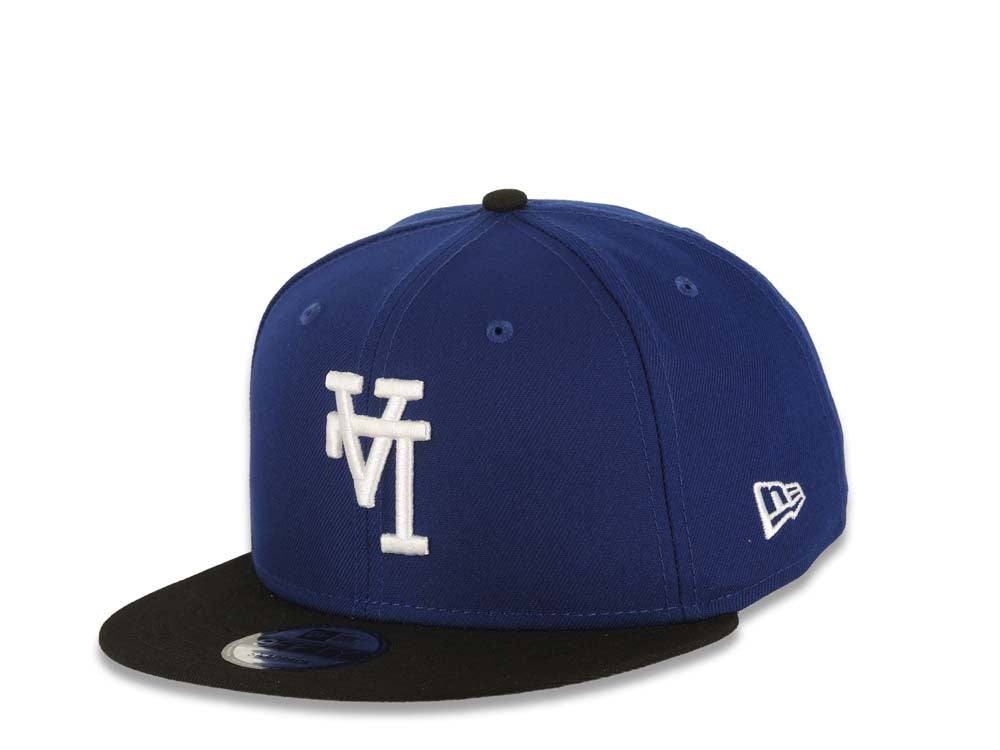 Los Angeles Dodgers New Era MLB 9FIFTY 950 Snapback Cap Hat Royal Blue Crown Black Visor White Upside Down Logo 60th Anniversary Side Patch Gray UV