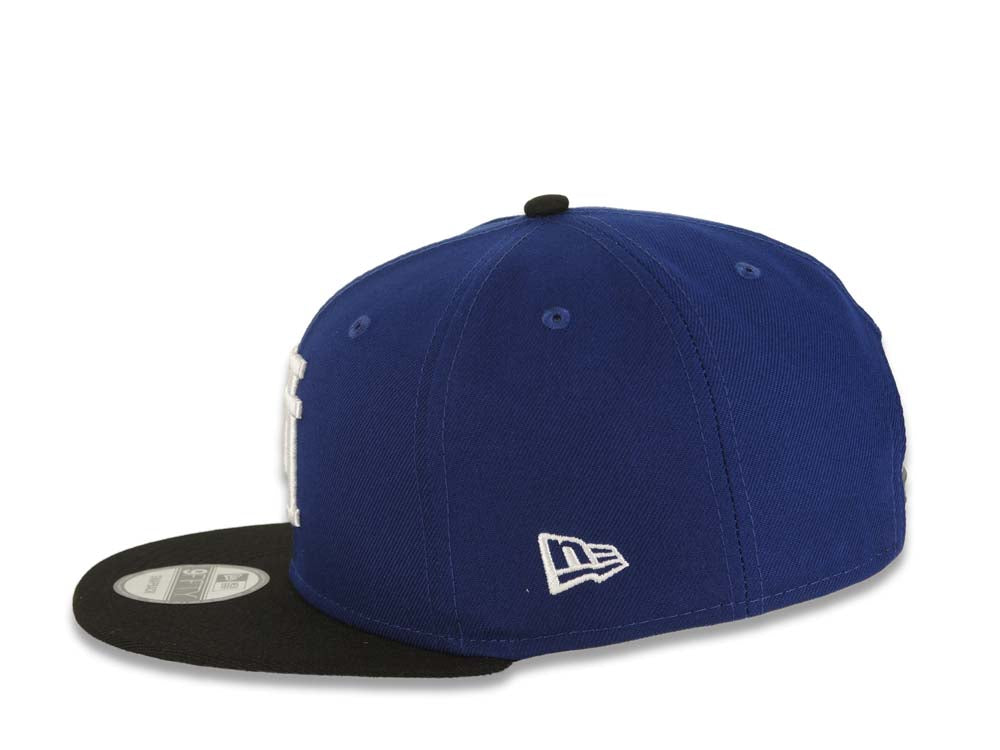 Los Angeles Dodgers New Era MLB 9FIFTY 950 Snapback Cap Hat Royal Blue Crown Black Visor White Upside Down Logo 60th Anniversary Side Patch Gray UV