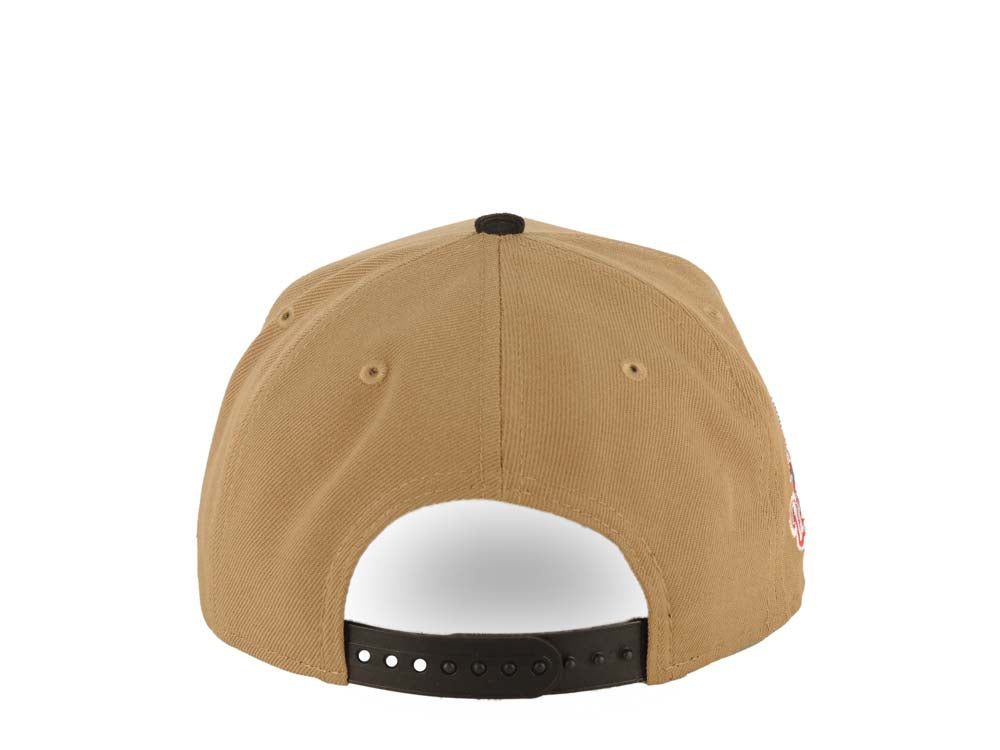 (Corduroy Visor) Los Angeles Dodgers New Era MLB 9FORTY 940 Adjustable A-Frame Cap Hat Khaki Crown Black Visor Black Upside Down Logo 1988 Patch