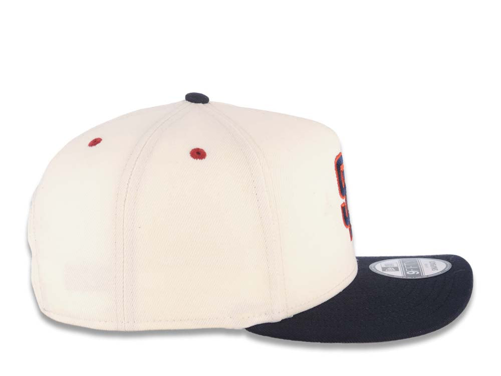 San Diego Padres New Era MLB 9FIFTY 950 A-Frame Snapback Cap Hat Cream Crown Navy Blue Visor Navy Blue/Red Logo 1998 World Series Side Patch Gray UV