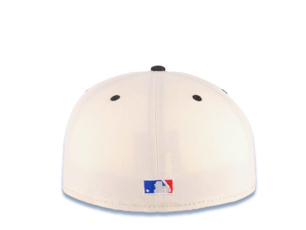 San Diego Padres New Era MLB 59FIFTY 5950 Fitted Cap Hat Cream Crown Black Visor Black/White Logo Baseball Club Green UV