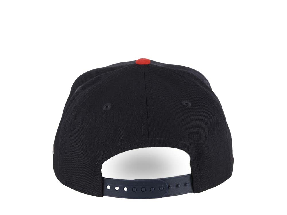 Atlanta Braves New Era MLB 9FORTY 940 Adjustable A-Frame Cap Hat Navy Blue Crown Red Visor White Logo Gray UV
