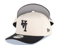 Los Angeles Dodgers New Era MLB 9FORTY 940 Adjustable A-Frame Cap Hat Cream Crown Black Visor Black Upside Down Logo Gray UV