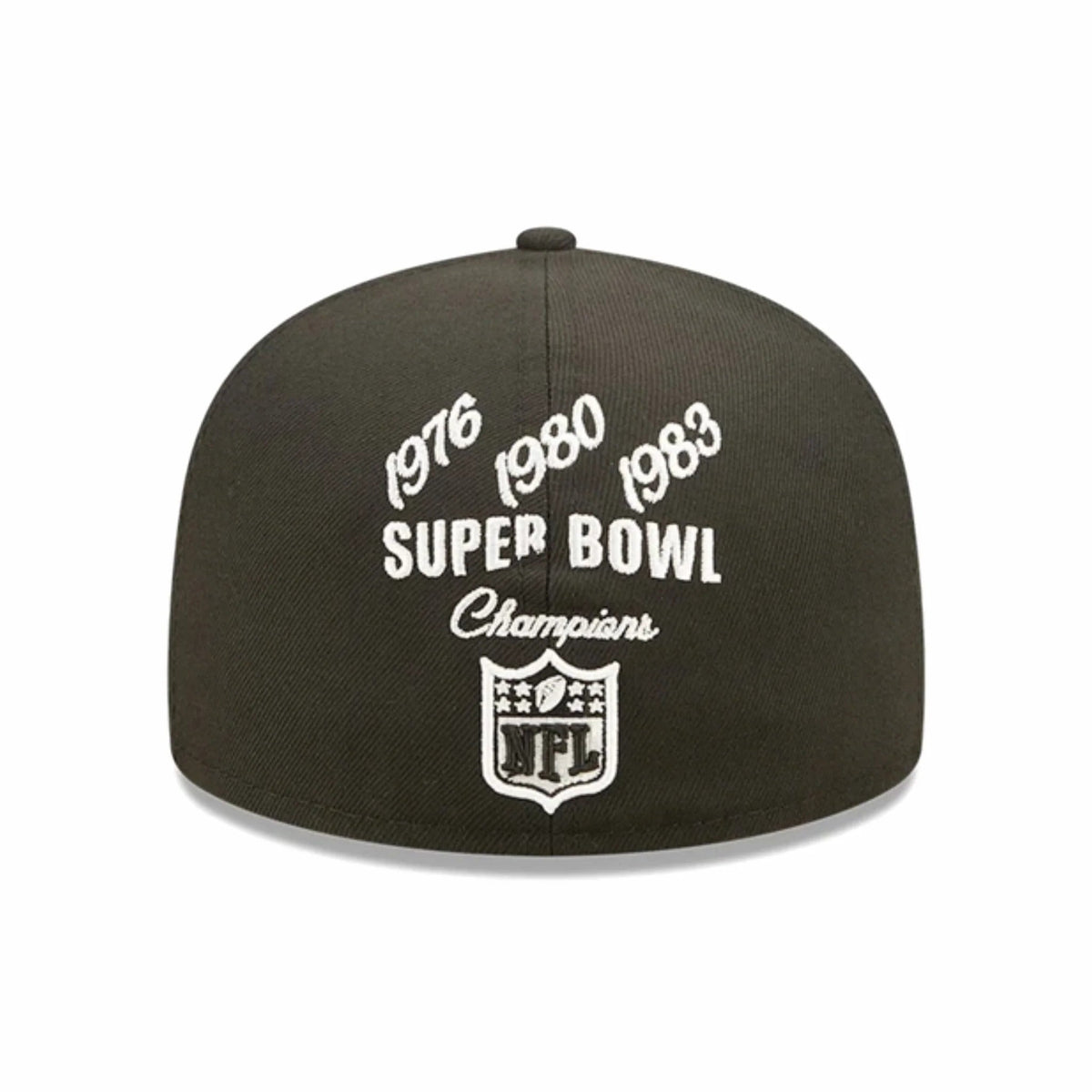 Las Vegas Raiders New Era 59FIFTY 5950 Fitted Cap Hat Black Crown/Visor Team Color Logo 3x Crown Rose (Crown Champs)