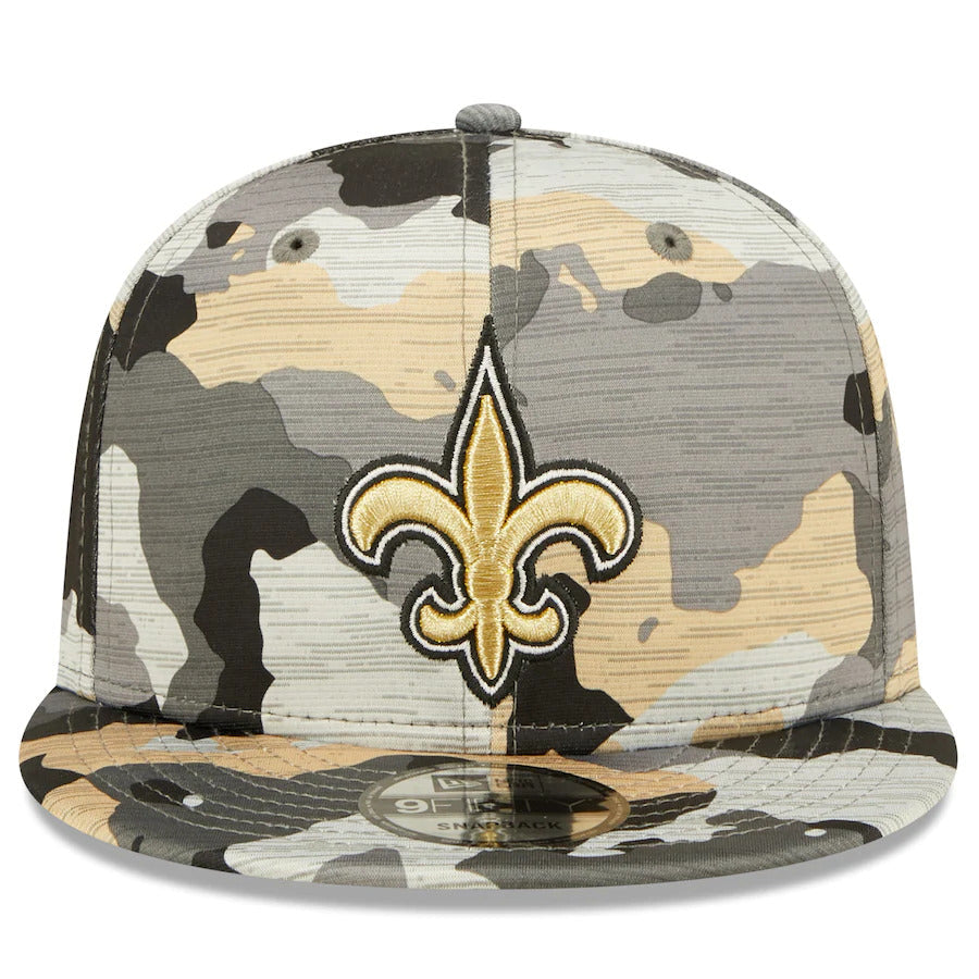 New Orleans Saints New Era NFL 9FIFTY 950 Snapback Cap Hat Team Color Camo Crown/Visor Team Color Logo (2022 NFL Training Camp)