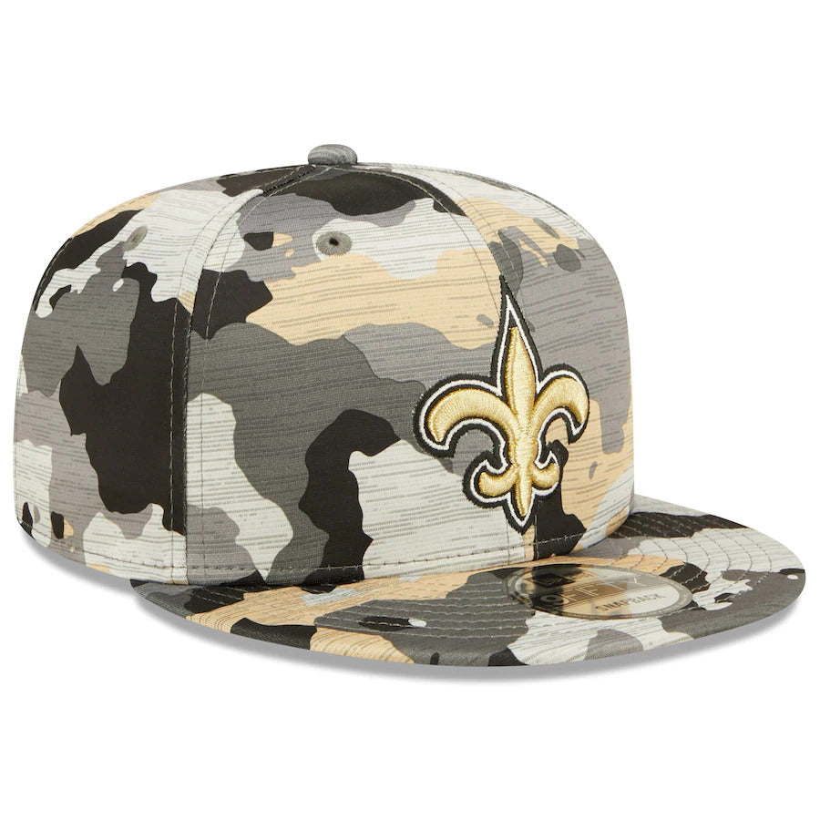 New Orleans Saints New Era NFL 9FIFTY 950 Snapback Cap Hat Team Color Camo Crown/Visor Team Color Logo (2022 NFL Training Camp)