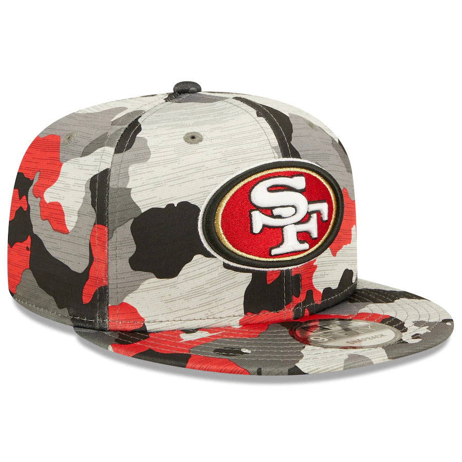 San Francisco 49ers New Era NFL 9FIFTY 950 Snapback Cap Hat Team Color Camo Crown/Visor Team Color Logo (2022 NFL Training Camp)