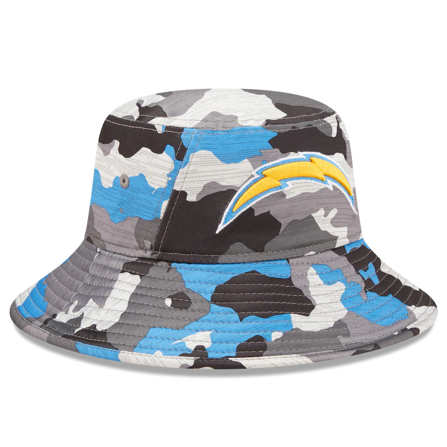 Los Angeles Chargers New Era NFL Bucket Cap Hat Team Color Camo Crown/Visor Camo Logo (2022 NFL Training Camp)