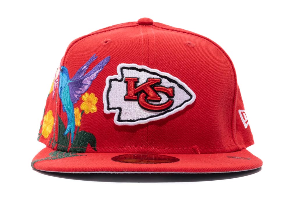 Kansas City Chiefs New Era NFL 59FIFTY 5950 Fitted Cap Hat Red Crown/Visor Team Color Logo (Blooming)