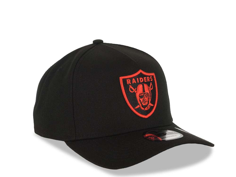 Las Vegas Raiders New Era 9FORTY 940 Adjustable A-Frame Cap Hat Black Crown/Visor Red/Black Logo
