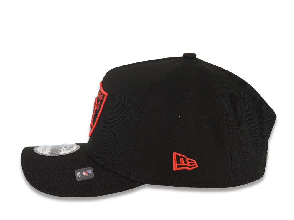 Las Vegas Raiders New Era 9FORTY 940 Adjustable A-Frame Cap Hat Black Crown/Visor Red/Black Logo