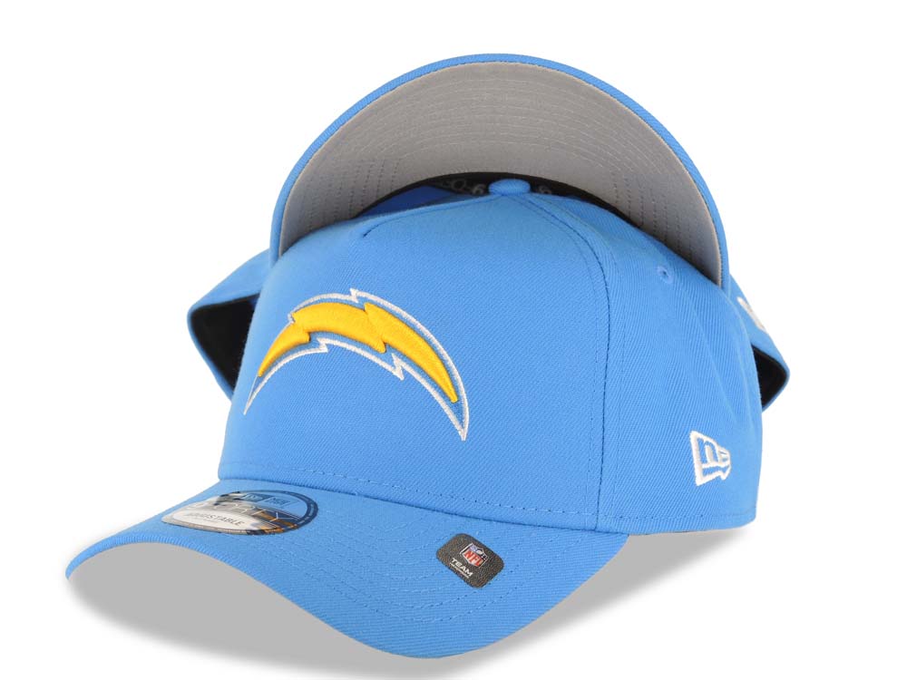 Los Angeles Chargers New Era NFL 9FORTY 940 Adjustable A-Frame Cap Hat Sky Blue Crown/Visor Team Color Logo