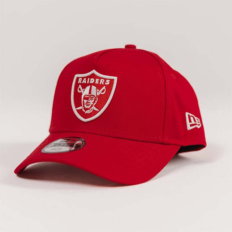 Las Vegas Raiders New Era NFL NFL 9FORTY 940 Adjustable A-Frame Cap Hat Red Crown/Visor White/Red Logo