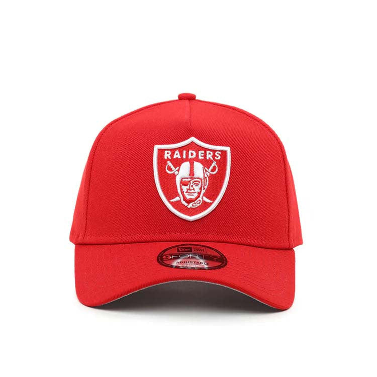 Las Vegas Raiders New Era NFL NFL 9FORTY 940 Adjustable A-Frame Cap Hat Red Crown/Visor White/Red Logo
