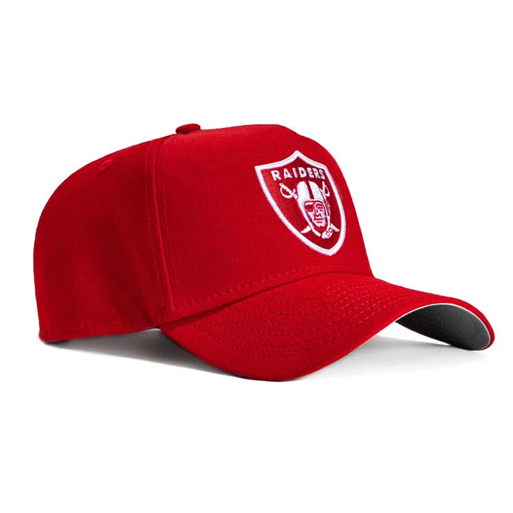 Las Vegas Raiders New Era NFL NFL 9FORTY 940 Adjustable A-Frame Cap Hat Red Crown/Visor White/Red Logo