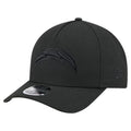 Los Angeles Chargers New Era NFL 9FORTY 940 Adjustable M-Crown A-Frame Cap Hat Black Crown/Visor Black Logo Gray UV