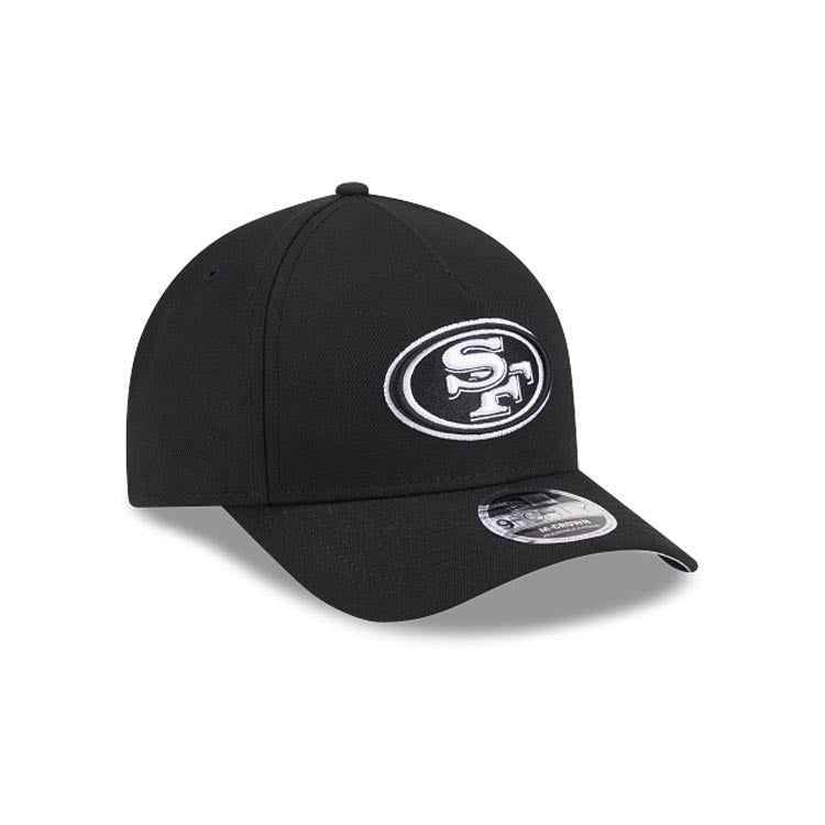 San Francisco 49ers New Era NFL 9FORTY 940 Adjustable A-Frame Cap Hat Black Crown/Visor White/Black Logo Gray UV