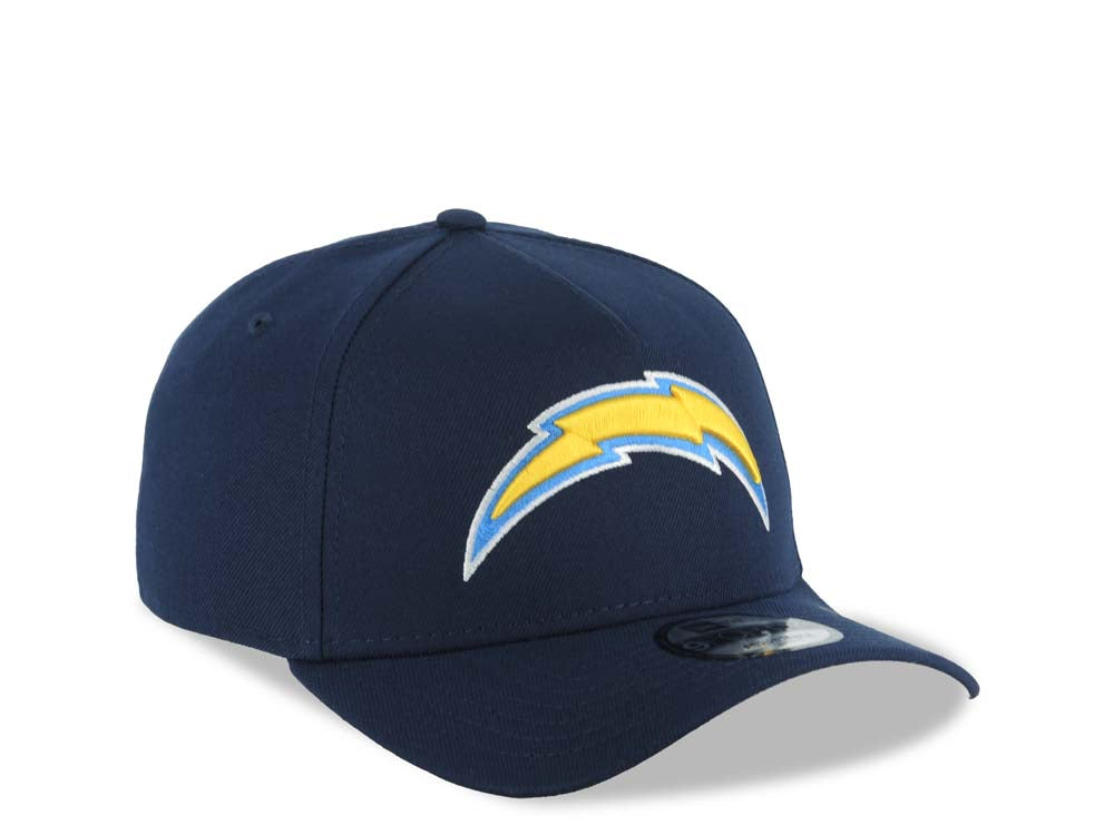 Los Angeles Chargers New Era NFL 9FORTY 940 Adjustable A-Frame Cap Hat Navy Blue Crown/Visor Team Color Logo Gray UV