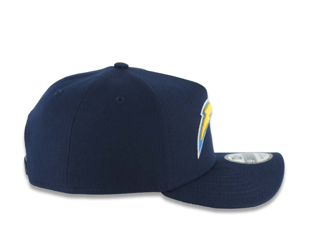 Los Angeles Chargers New Era NFL 9FORTY 940 Adjustable A-Frame Cap Hat Navy Blue Crown/Visor Team Color Logo Gray UV