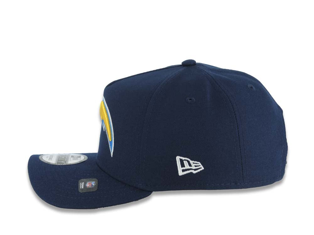 Los Angeles Chargers New Era NFL 9FORTY 940 Adjustable A-Frame Cap Hat Navy Blue Crown/Visor Team Color Logo Gray UV