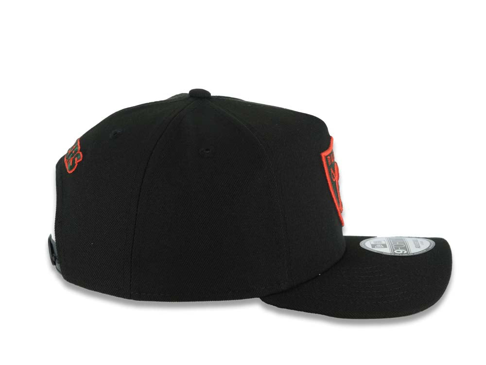 Las Vegas Raiders New Era 9FORTY 940 Adjustable A-Frame Cap Hat Black Crown/Visor Red/Dark Green Logo Dark Green UV
