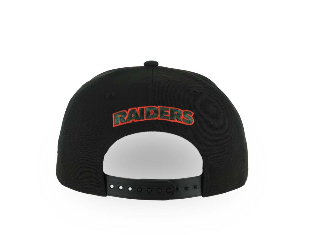 Las Vegas Raiders New Era 9FORTY 940 Adjustable A-Frame Cap Hat Black Crown/Visor Red/Dark Green Logo Dark Green UV