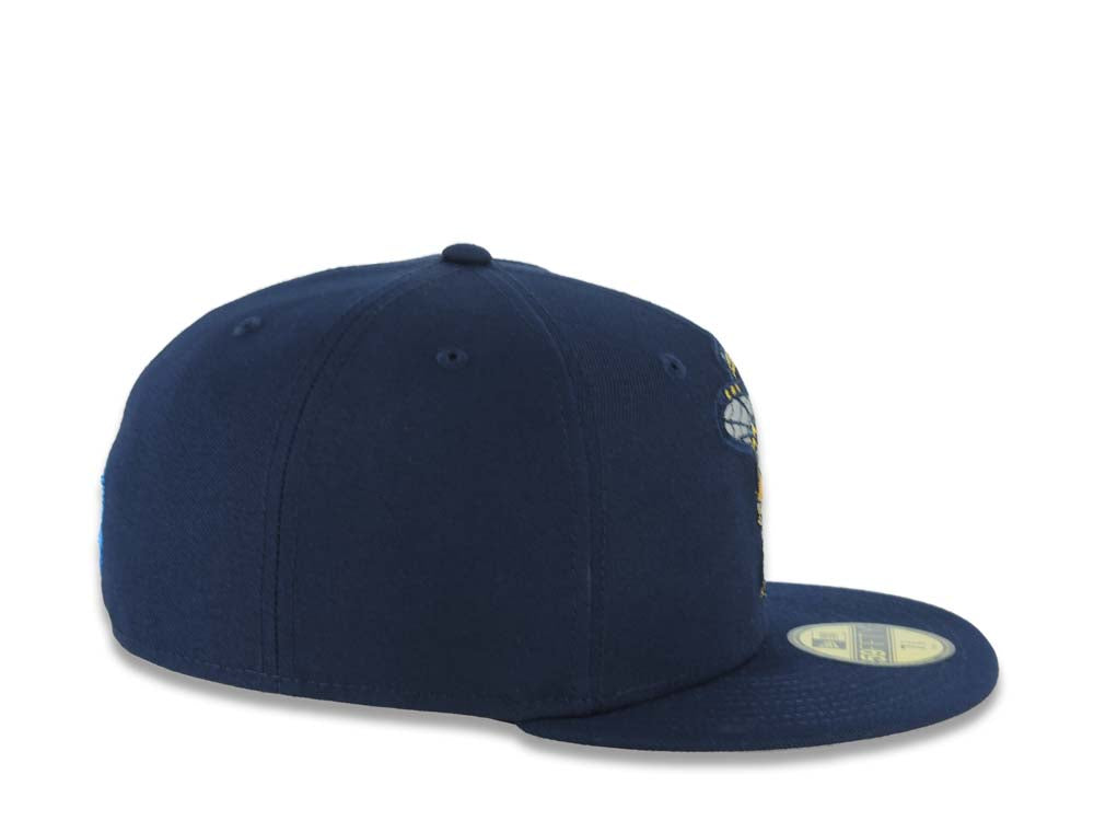 Los Angeles Chargers New Era NFL 59FIFTY 5950 Fitted Cap Hat Navy Blue Crown/Visor Team Color Sugar Skull Logo Gray UV