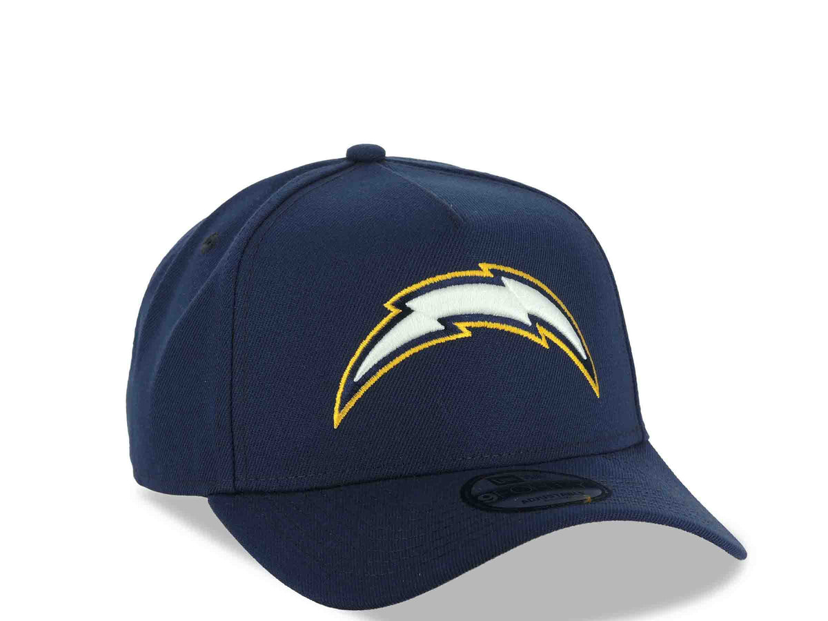 Los Angeles Chargers New Era NFL 9FORTY 940 Adjustable A-Frame Cap Hat Navy Blue Crown/Visor White/Navy Blue/Yellow Logo Gray UV
