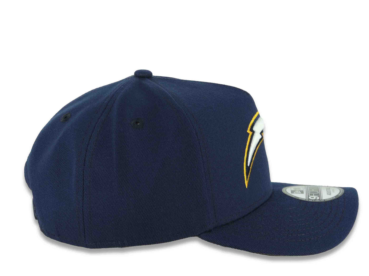 Los Angeles Chargers New Era NFL 9FORTY 940 Adjustable A-Frame Cap Hat Navy Blue Crown/Visor White/Navy Blue/Yellow Logo Gray UV